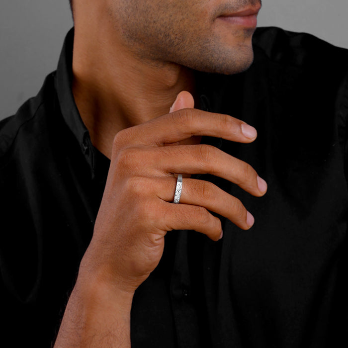Silver Modern Minimalism Ring For Him