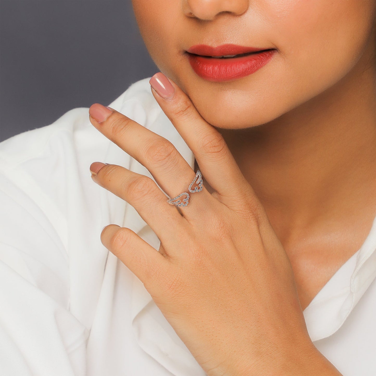 Rose Gold Angel Wings Ring
