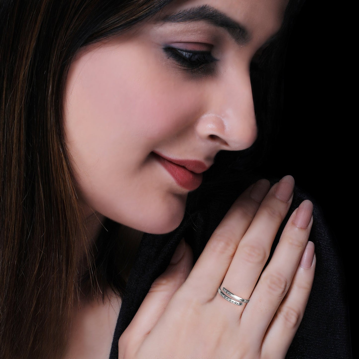 Silver Layered Affirmation Ring