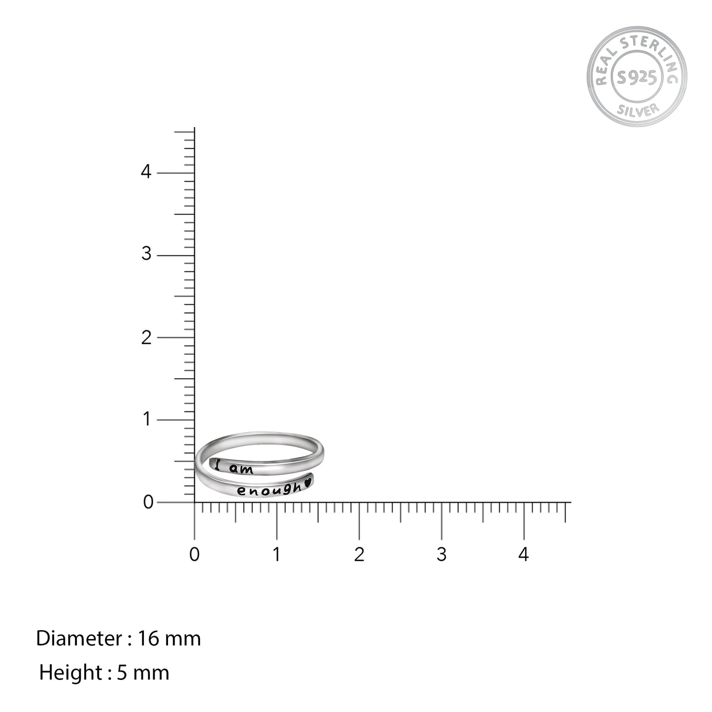 Silver Layered Affirmation Ring