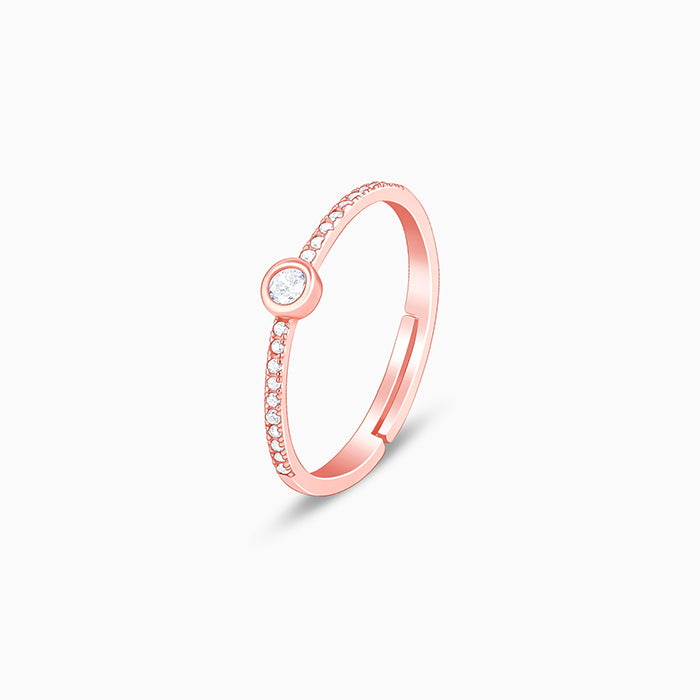 Rose Gold Zircon Epitome of Love Ring