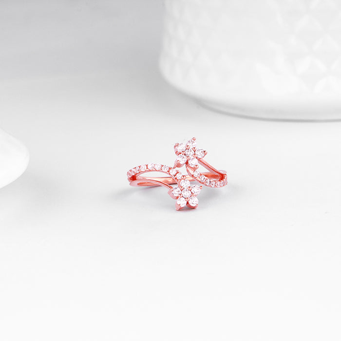 Rose Gold Swish of Shine Ring