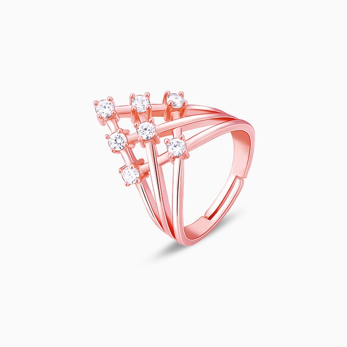 Rose Gold Criss Cross Vanki Ring