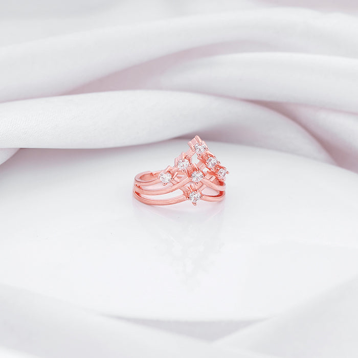 Rose Gold Criss Cross Vanki Ring