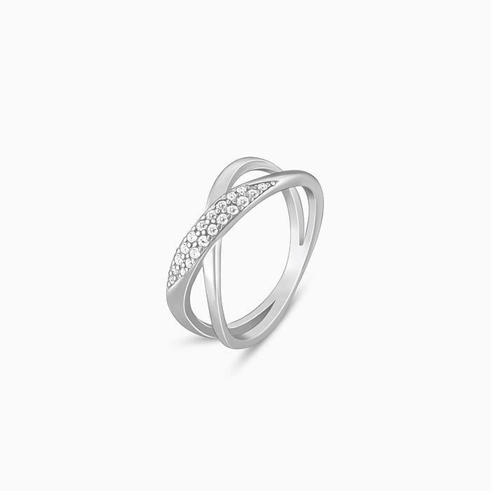 Silver Merging Orbits Ring