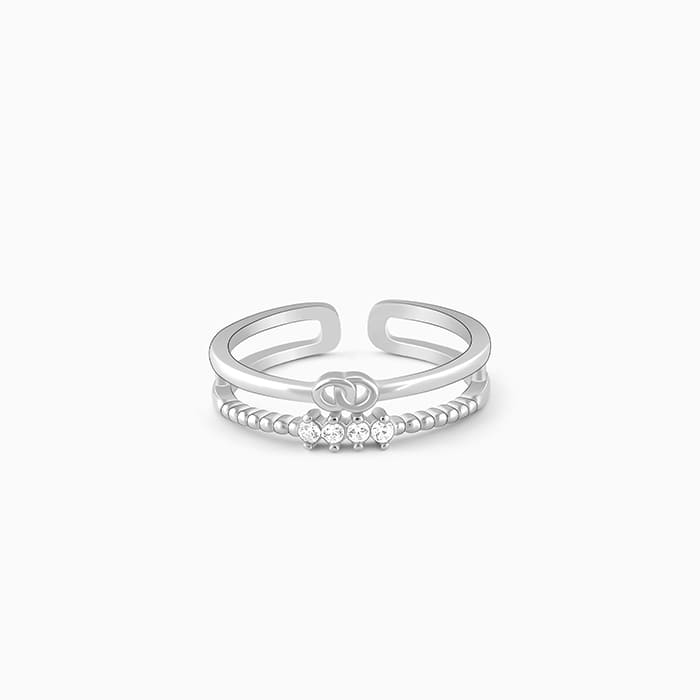 Silver Interlocked Ring