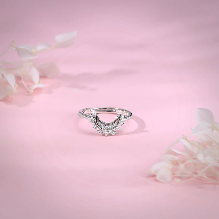 Silver See The Moon Ring
