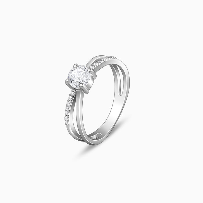 Silver Glittering Ring