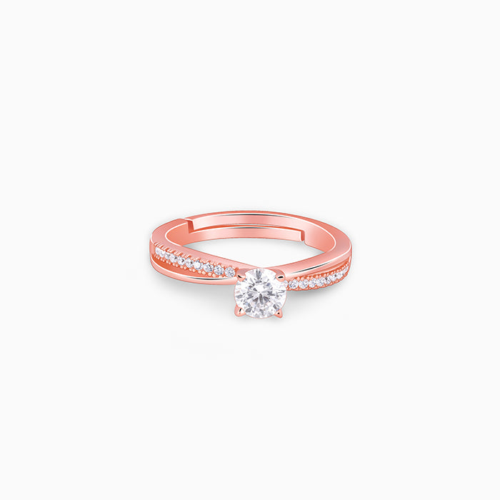 Rose Gold Zircon Layered Ring