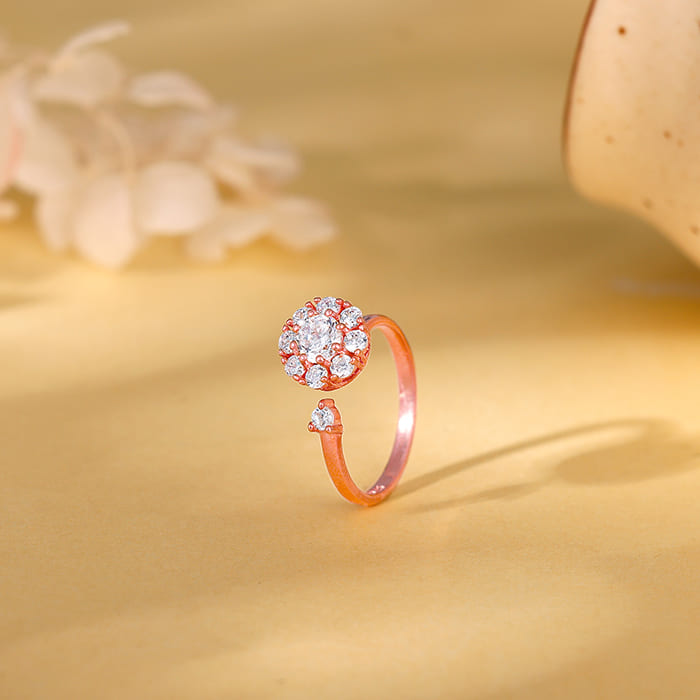 Rose Gold Flower Twist Ring