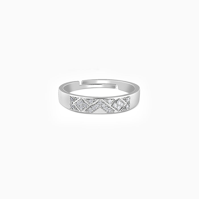 Silver Modern Minimalism Ring For Him