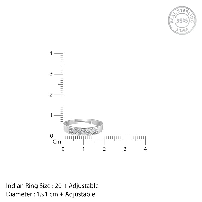 Silver Modern Minimalism Ring For Him