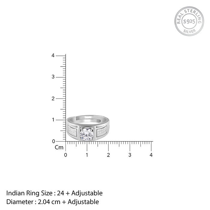 Silver Classic Stud Ring For Him