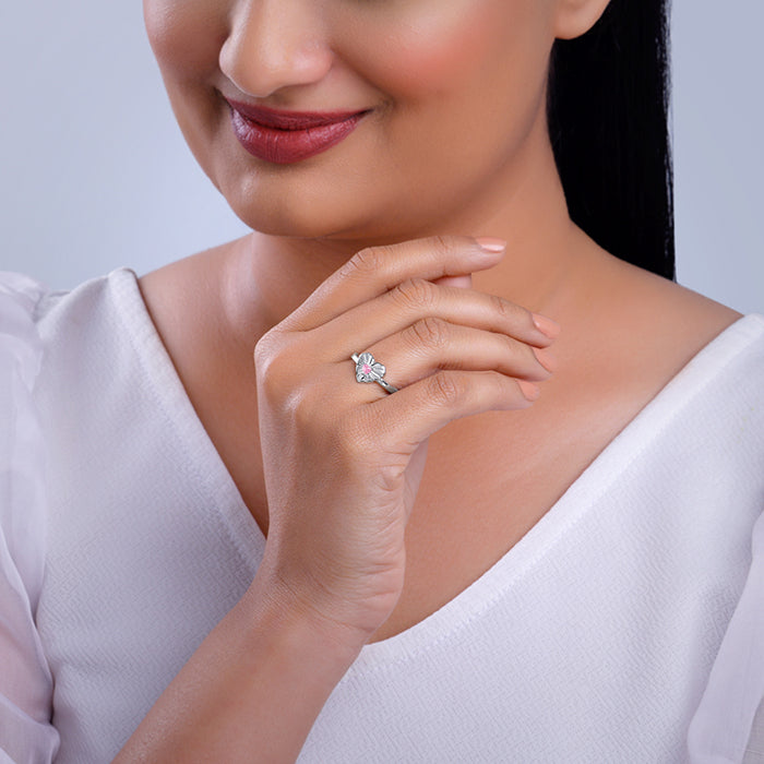 Silver Blushheart Ring