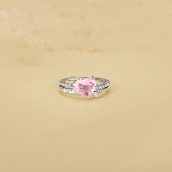 Silver Heart-to-Heart Ring