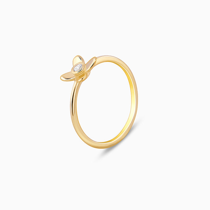 Golden Beautiful Orchid Ring