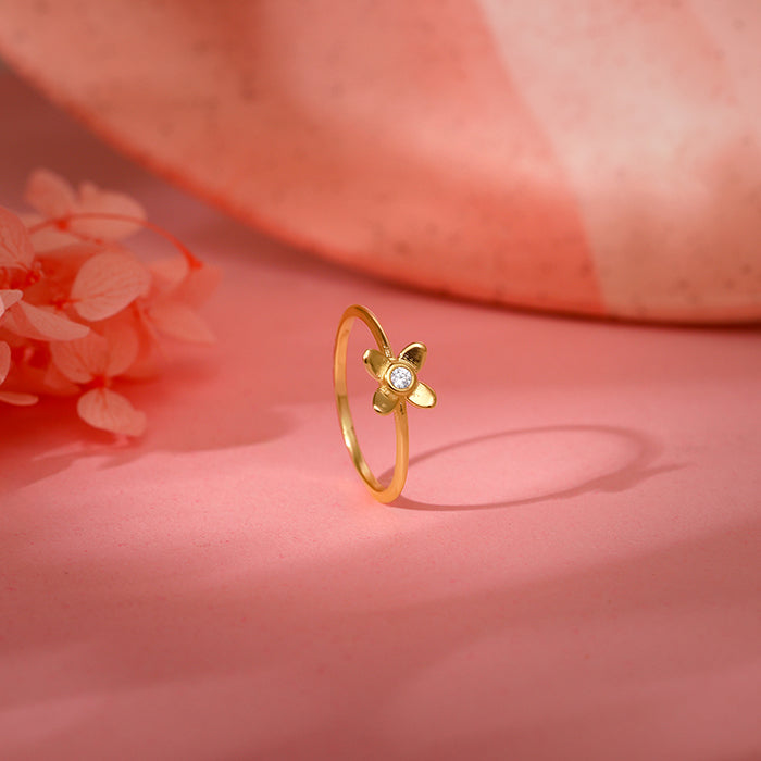 Golden Beautiful Orchid Ring