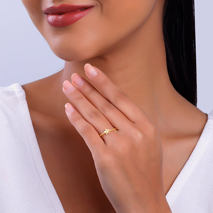 Golden Dendrobium Ring