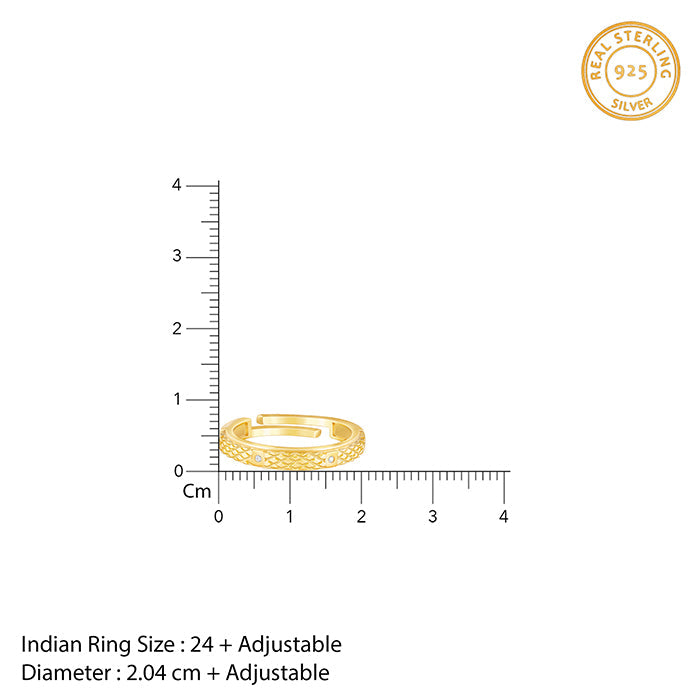 Golden Elegant Pattern Ring Band For Him