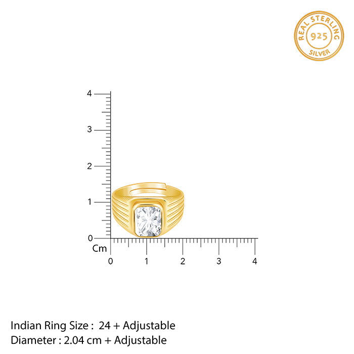 Golden Zircon Glory Ring For Him