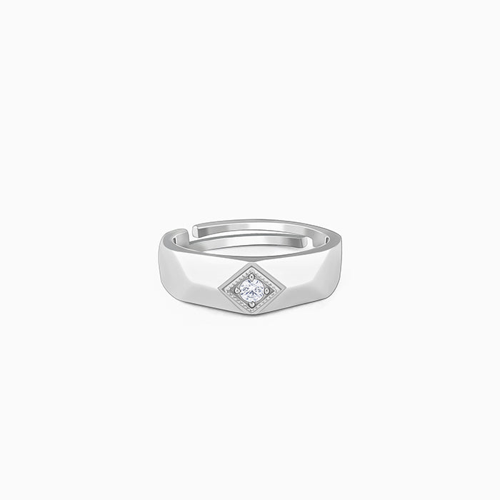 Silver Racy Rugged Ring For Him