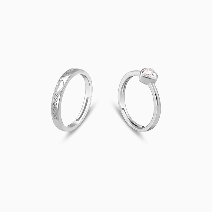 Silver Endless Love Couple Band