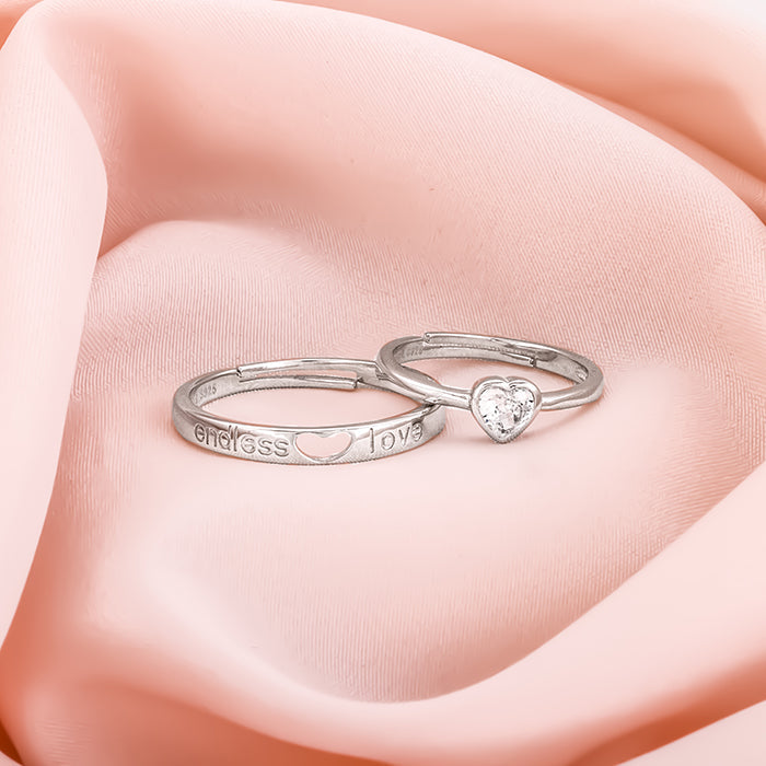 Silver Endless Love Couple Band
