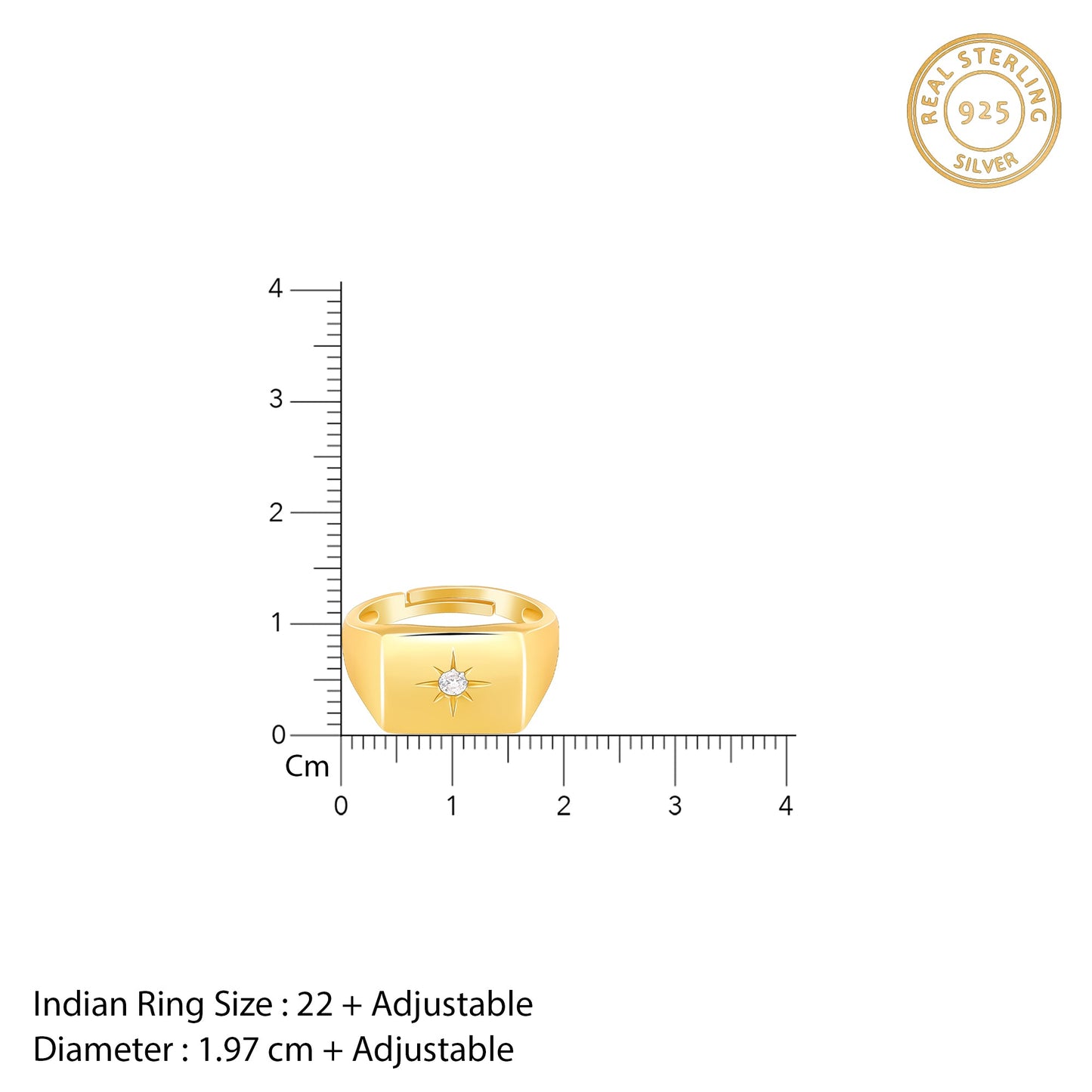 Golden Rise Star Ring For Him