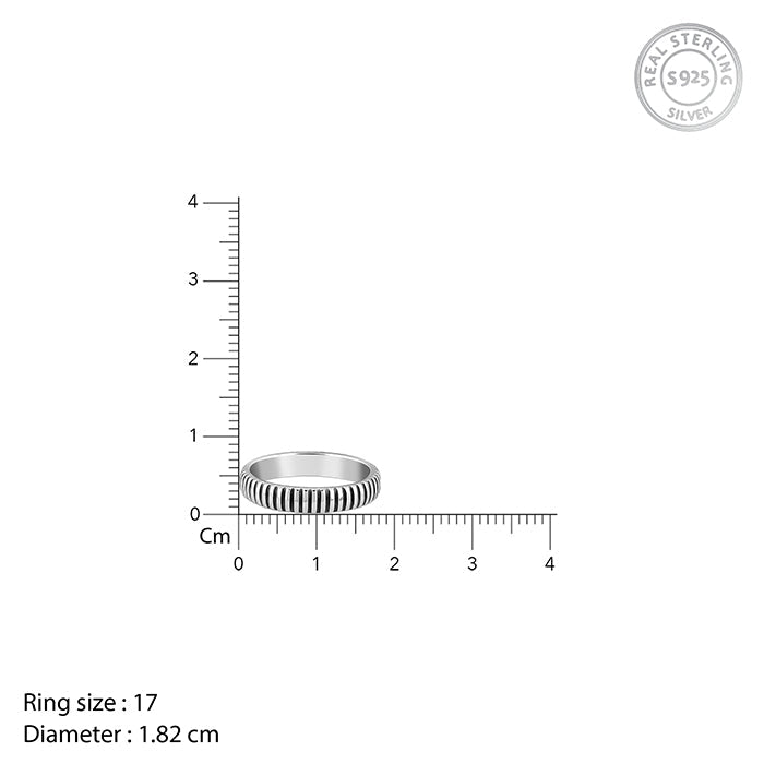 Oxidised Silver Modest Leader Ring For Him