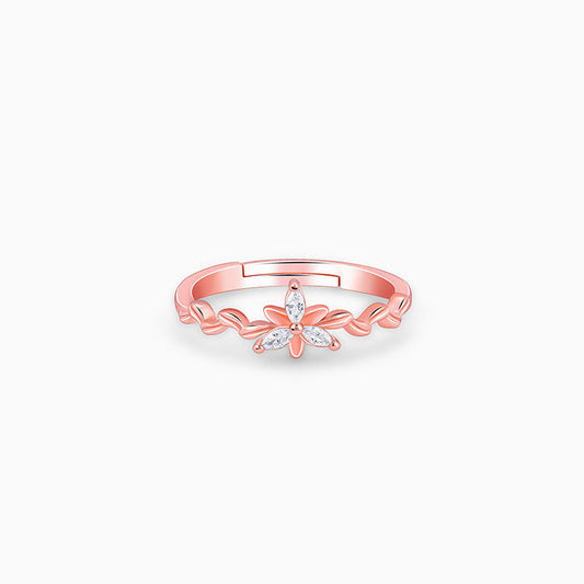 Rose Gold Bluebell Floral Ring
