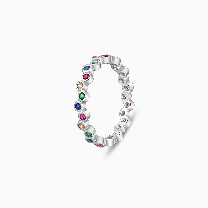 Silver Colourful Elegant Ring