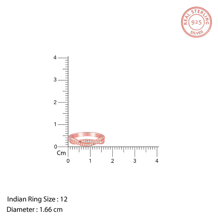 Rose Gold Sparkling Spiral Ring