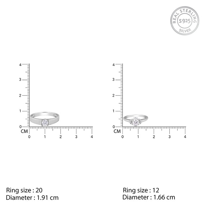Silver Power Pair Couple Bands