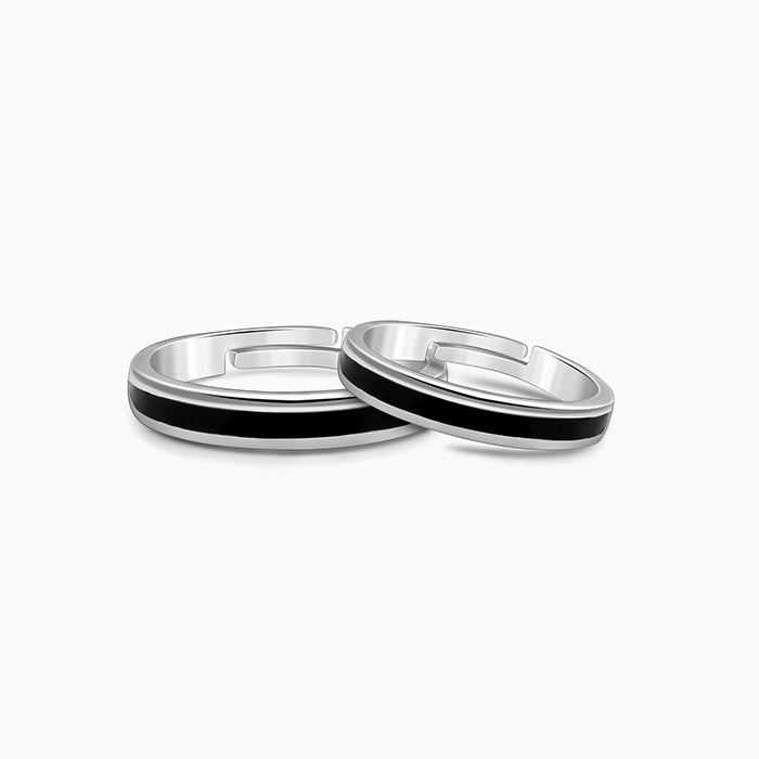 Silver Destined Pair Couple Bands