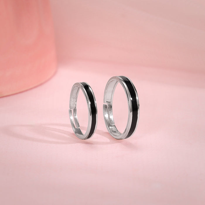 Silver Destined Pair Couple Bands