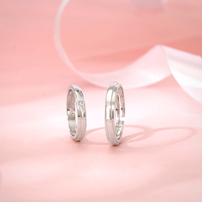 Silver True Vow Couple Bands