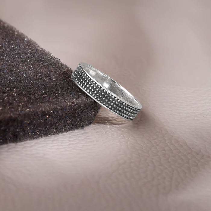 Oxidised Silver Alpha Ring For Him