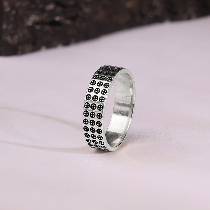 Oxidised Silver Lucifer Ring For Him