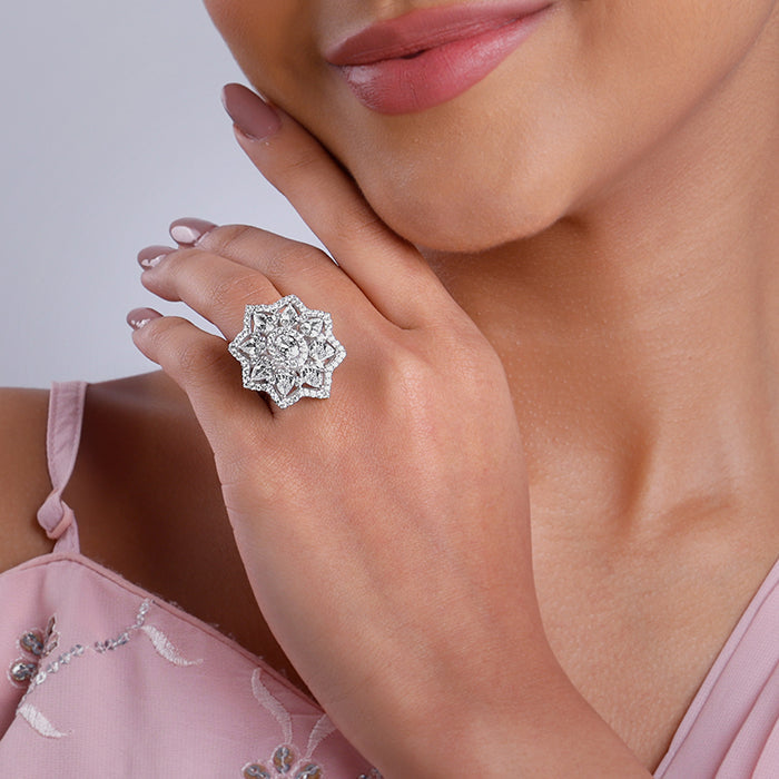 Silver Precious Petals Ring