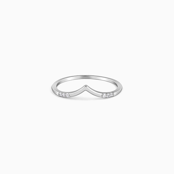 Silver Sleek Chevron Ring