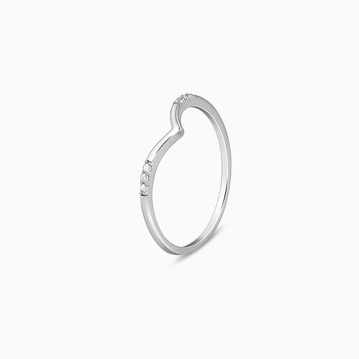 Silver Sleek Chevron Ring