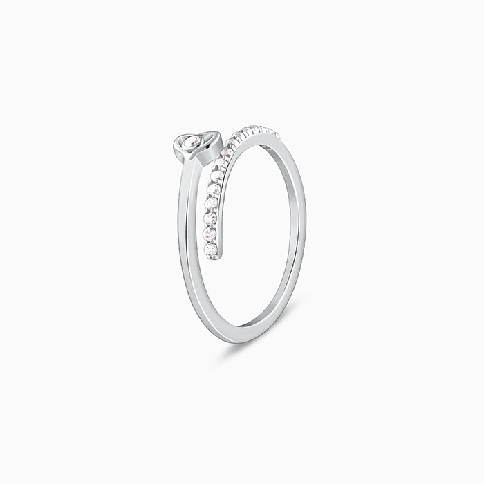 Silver Heartfelt Embrace Ring