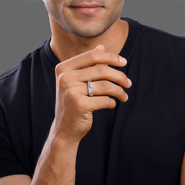 Silver Eternal Symmetry Ring For Him