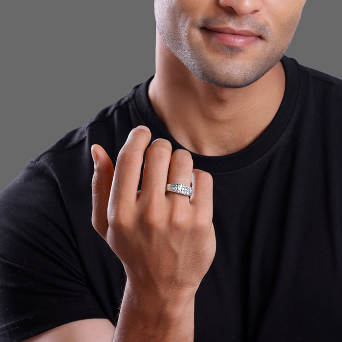 Silver Fuego Ring For Him
