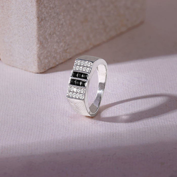 Silver Eminent Glow Ring For Him