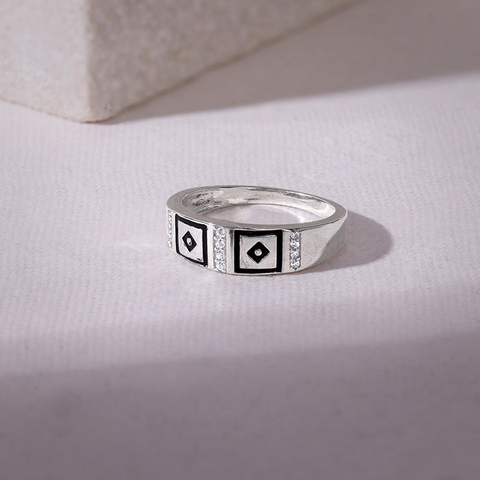 Silver Mystic Geometry Ring For Him