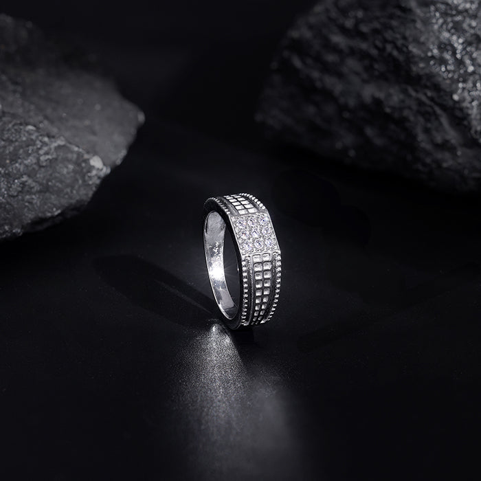 Silver Lustrous Square Ring For Him