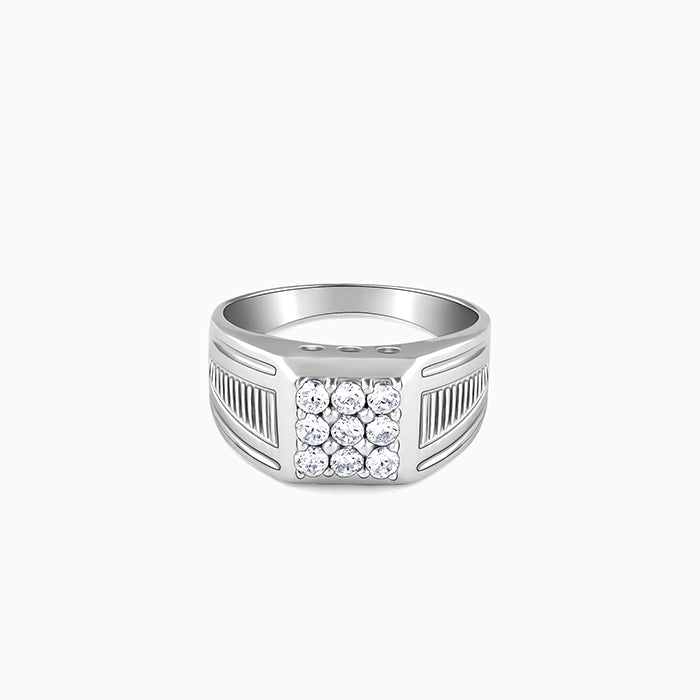 Silver Hexa Brilliance Ring For Him