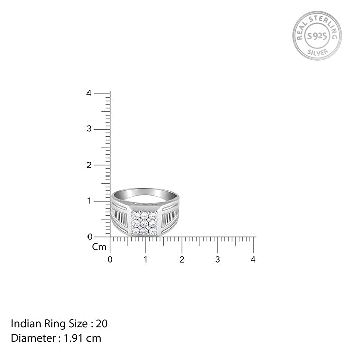 Silver Hexa Brilliance Ring For Him