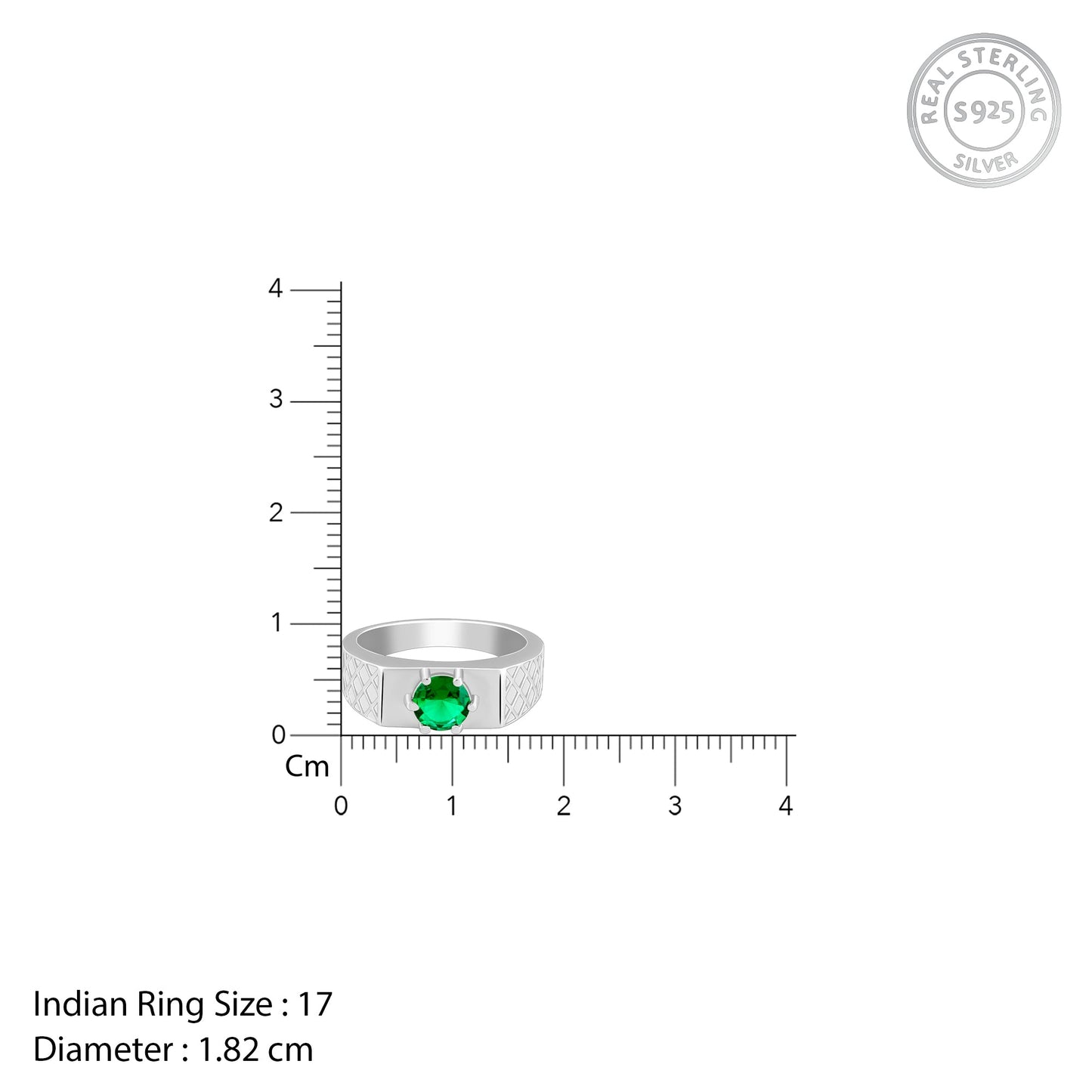Silver Green Enigma Ring For Him